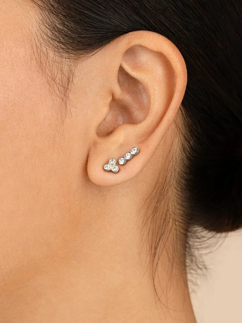 Never-Worn Dainty Sterling Silver Bezel Stud Earrings from Sterling Forever